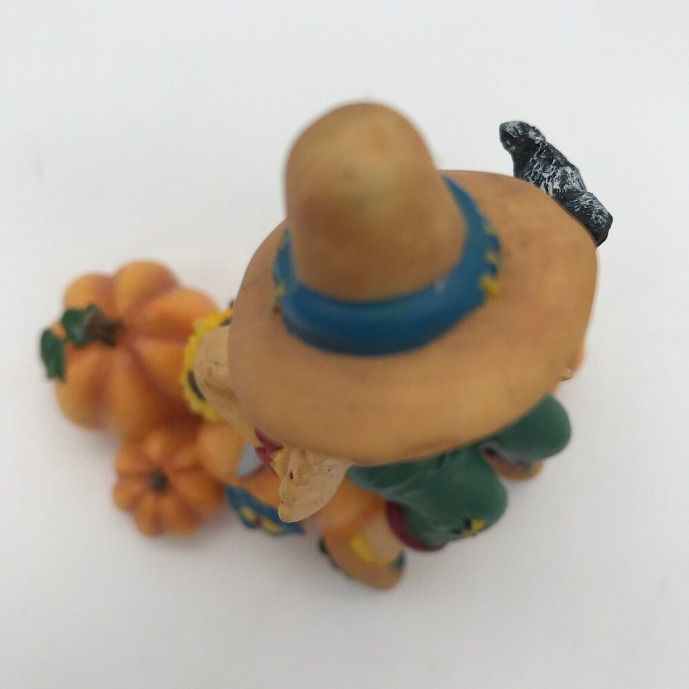 Halloween Scarecrow Figurine Fall Harvest Autumn Pumpkin 4.5 x 5 inch Resin - Picture 6 of 7